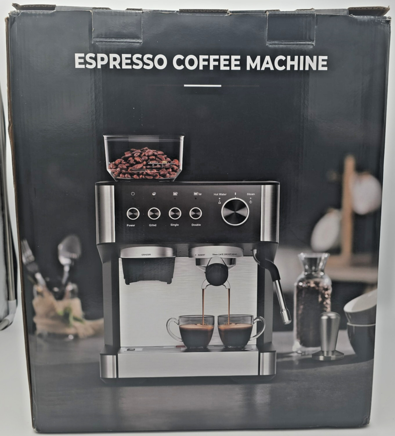 Electactic 15 Bar Espresso Machine Built-In Grinder Milk Frother Open Box gallery