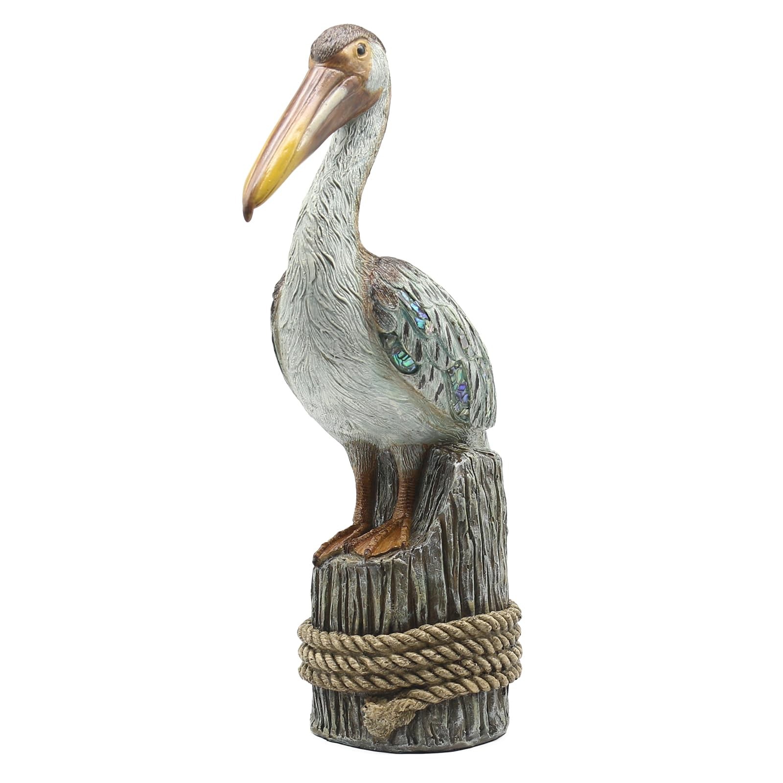 Standing Pelican Statue and Sculpture Decor, Nautical Coastal Beach Bird Figu... gallery