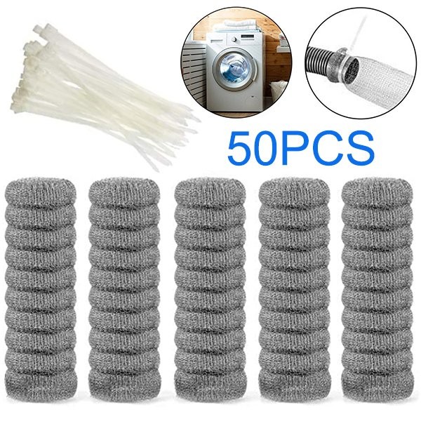 50 Lot Washing Machine Lint Trap Mesh Ties Washer Filter Drain Hose Screen Snare gallery