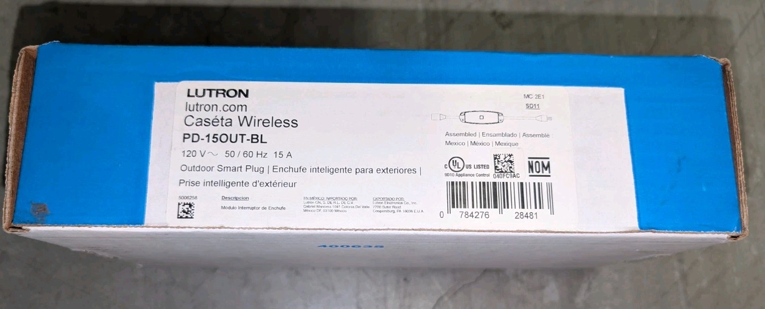 Lutron Caseta Wireless Outdoor Smart Plug PD-15OUT-BL Black - NEW in Box gallery