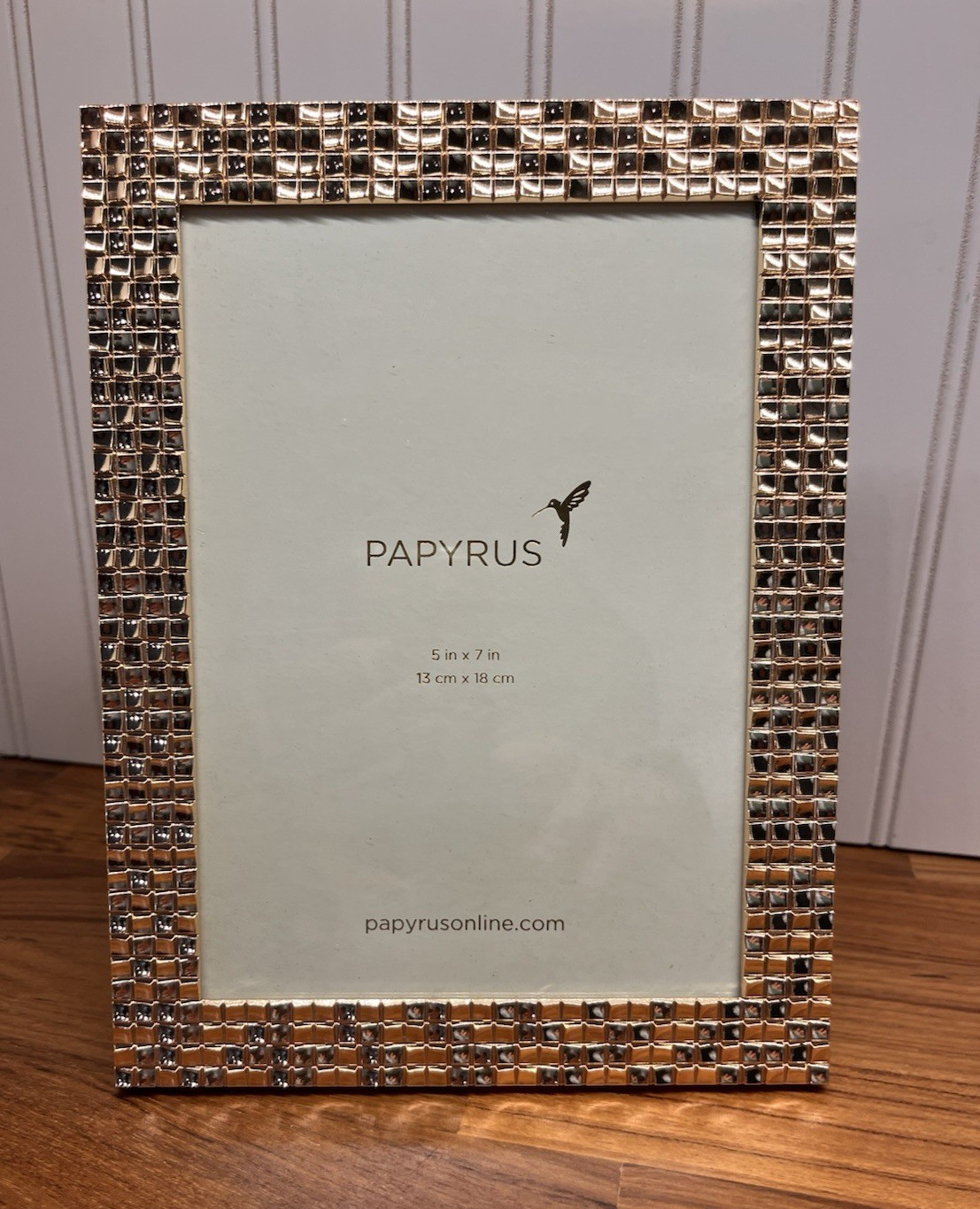 New Papyrus Shiny Gold Frame 5 x 7 Inch Metal Raised Multi Square NWT gallery