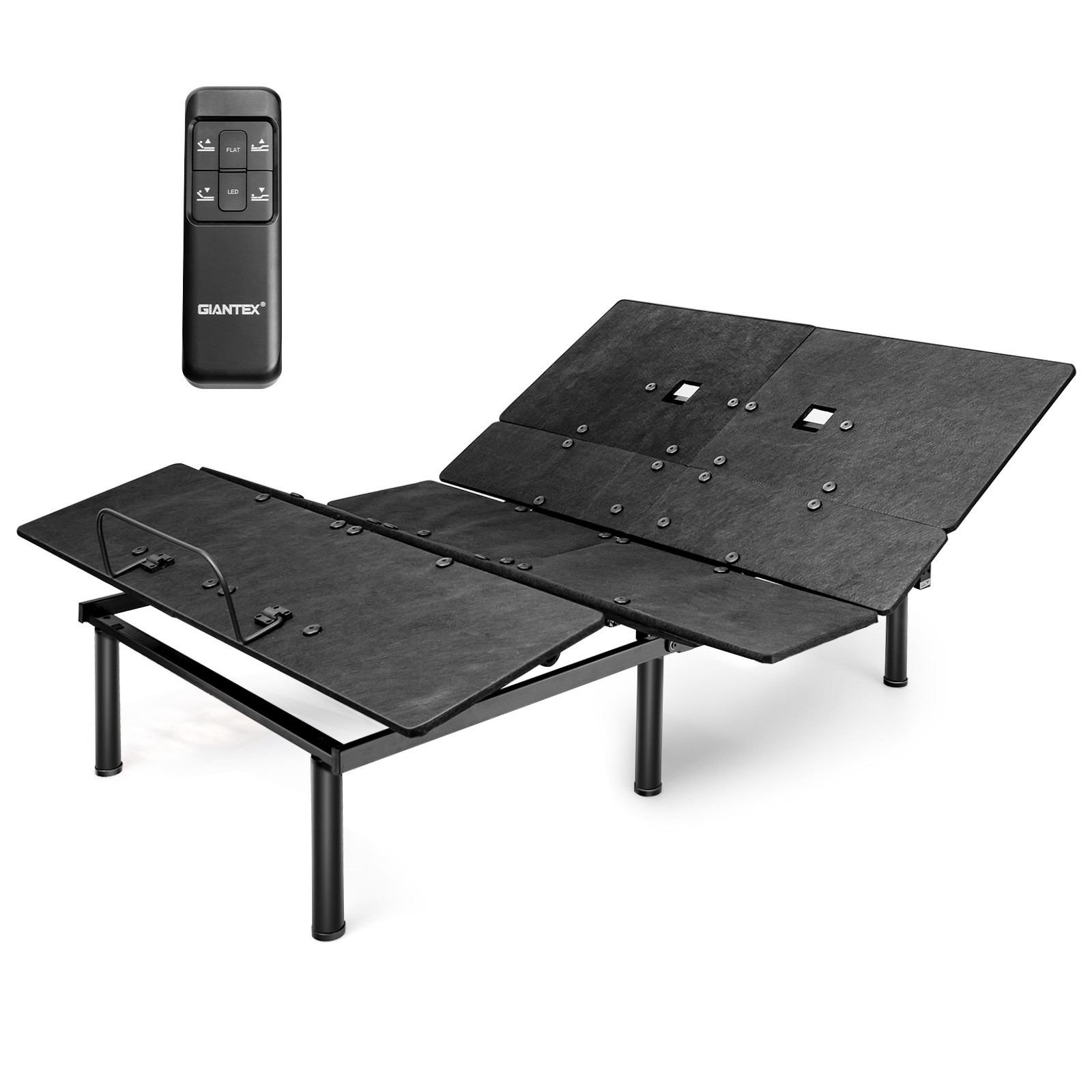 Costway Electric Adjustable Bed Base LED Lights Dual USB Easy Assembly Queen gallery