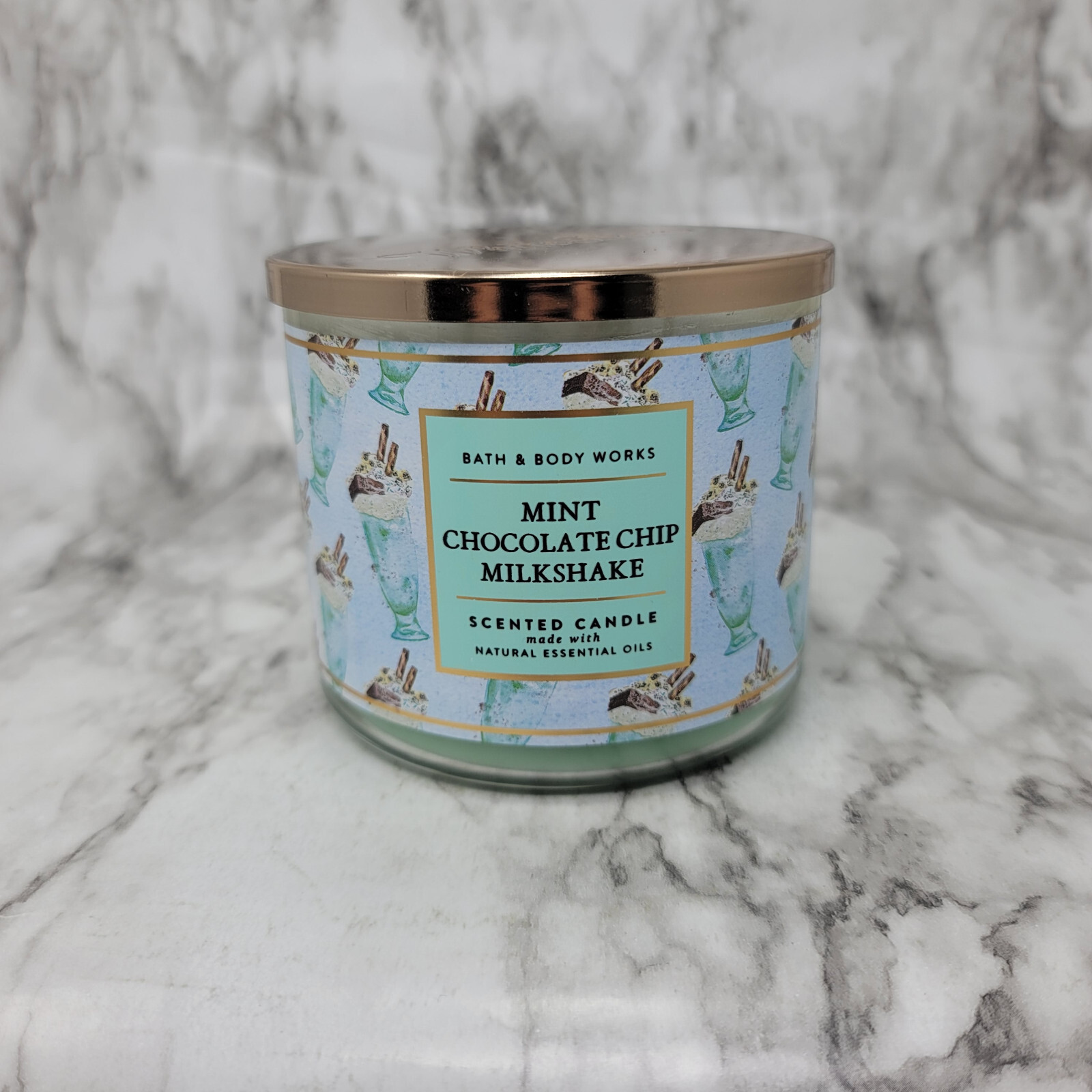 Bath & Body Works Mint Chocolate Chip Milkshake 3-Wick Candle gallery