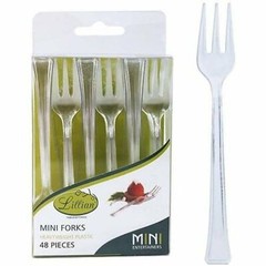 Tablesettings Mini Plastic Clear Forks 48 Count Forks for Wedding Reception