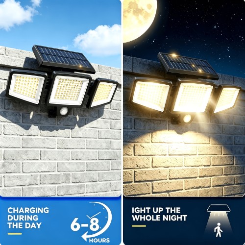 Solar Outdoor Light, 208 LED 2600LM, IP44 Waterproof, Work Lighting, 3000mAh gallery