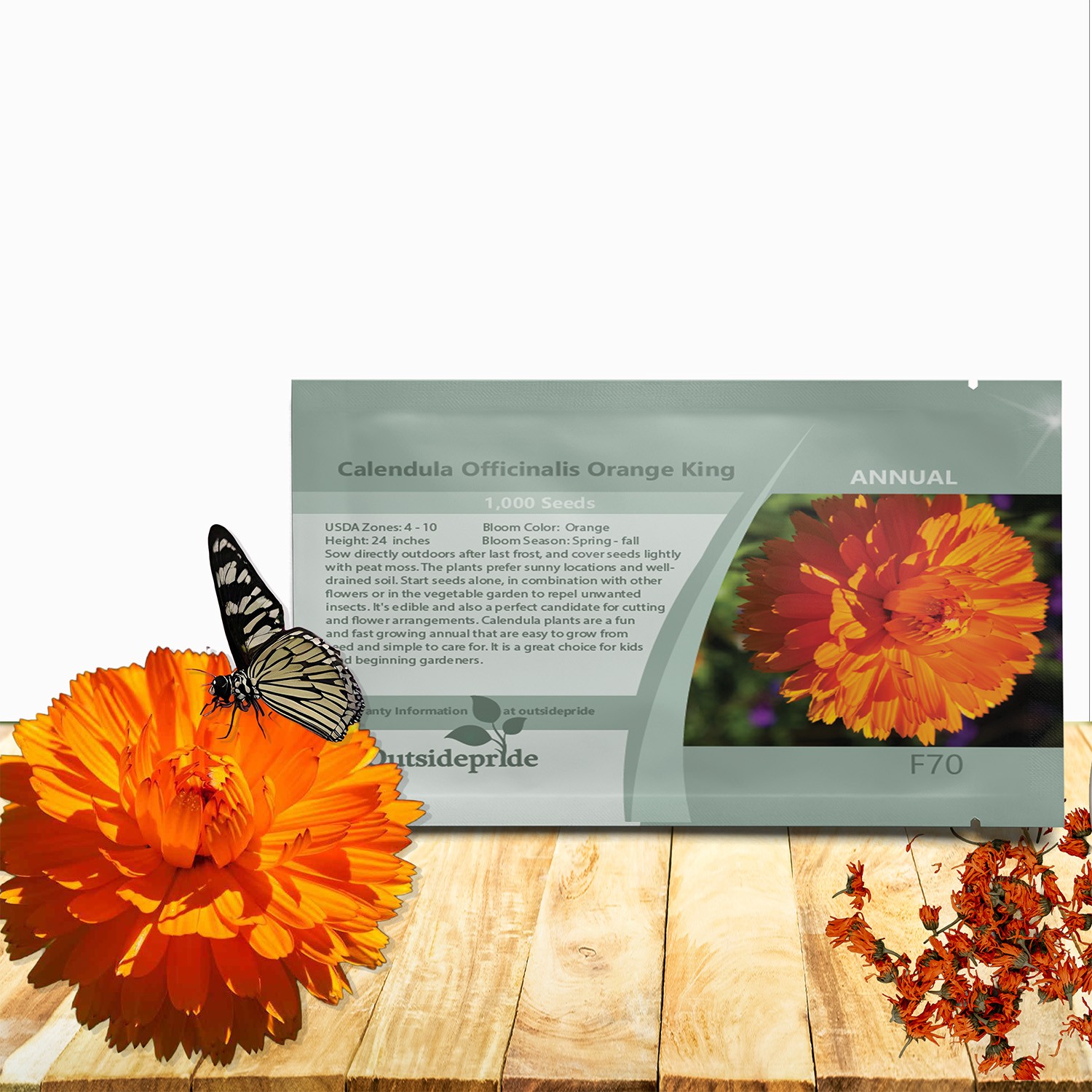 2000 Seeds Drought Tolerant Calendula Orange King Garden Flower Plant Seed gallery