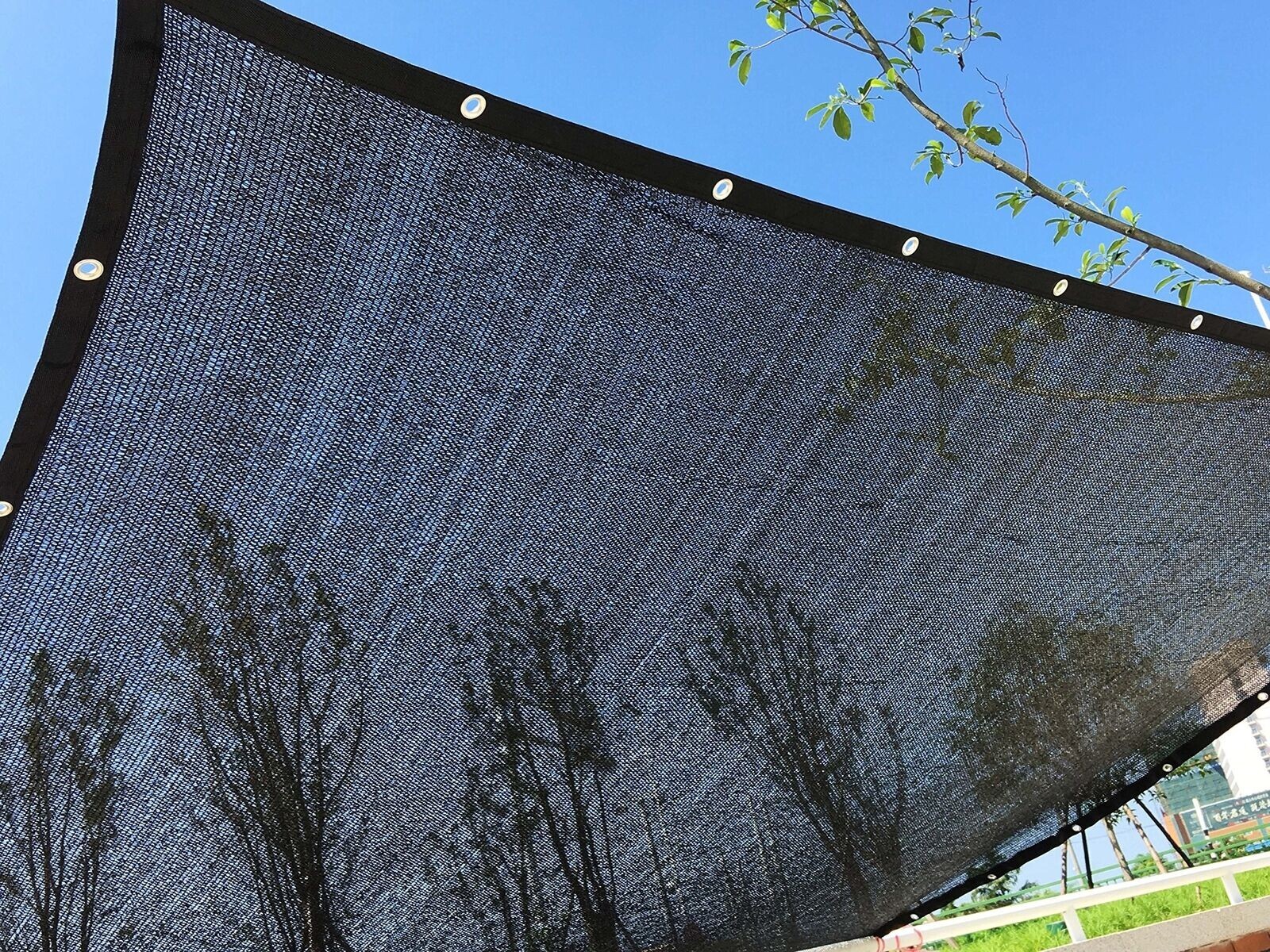 Perfect Sunblock Shade Cloth with Grommets 70% 10 ft x 20 ft Black gallery