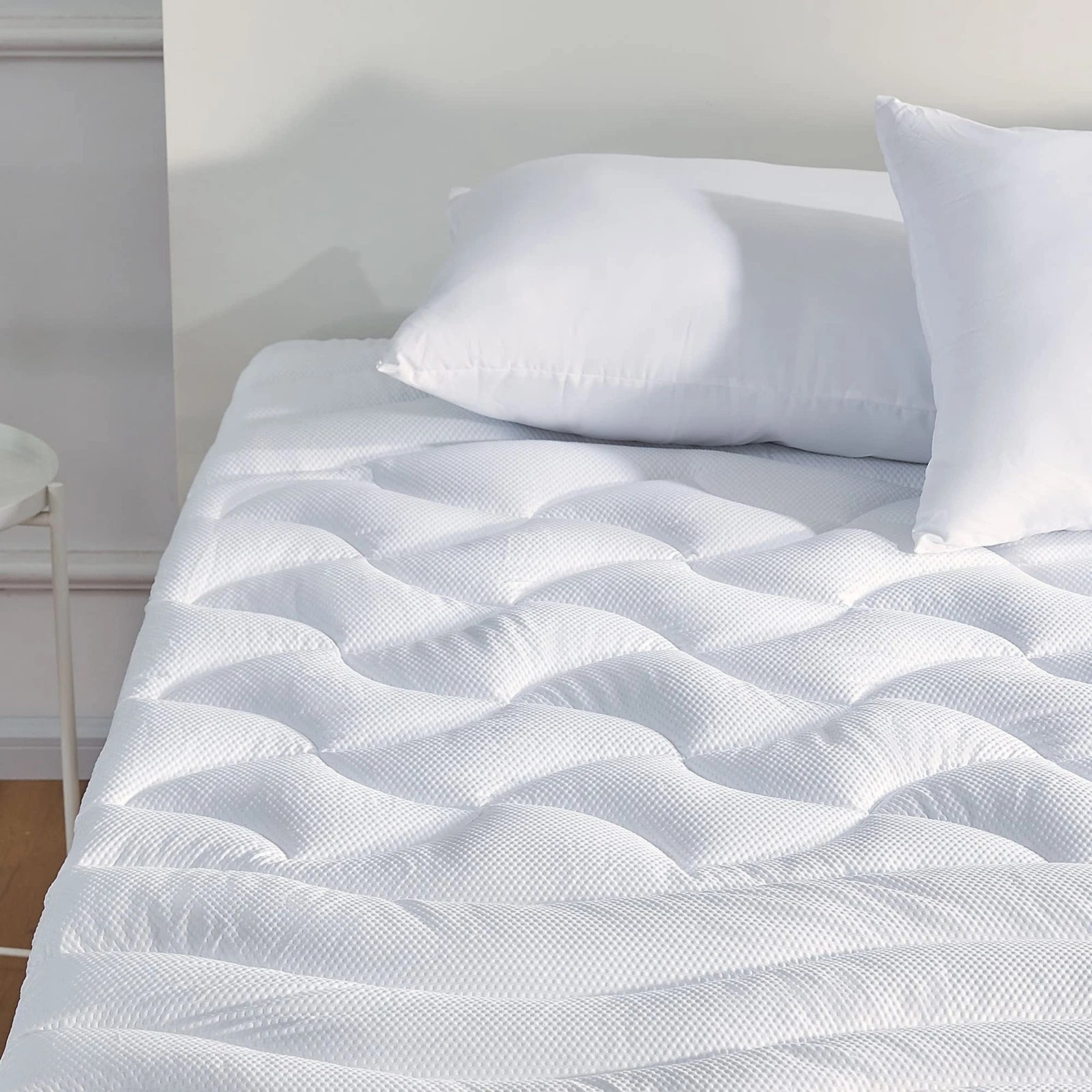 SLEEP ZONE Mattress Topper Full Size Mattress Pad Cooling Quilted Fitted White gallery