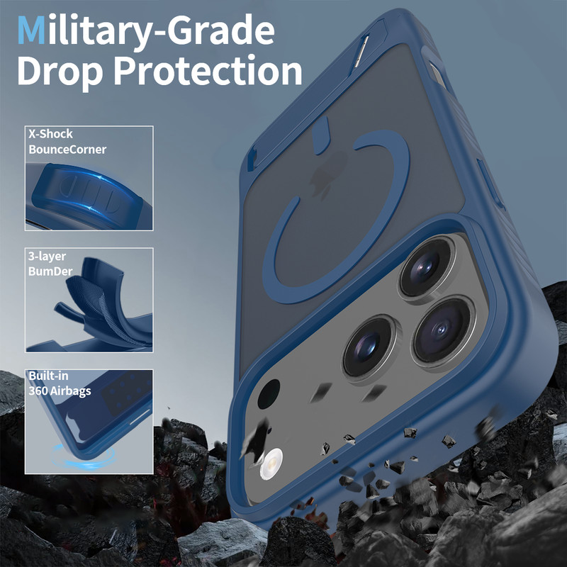 For iPhone 17 16 Pro Max 15 14 13 12 MagSafe Magnetic Shockproof Kickstand Case gallery