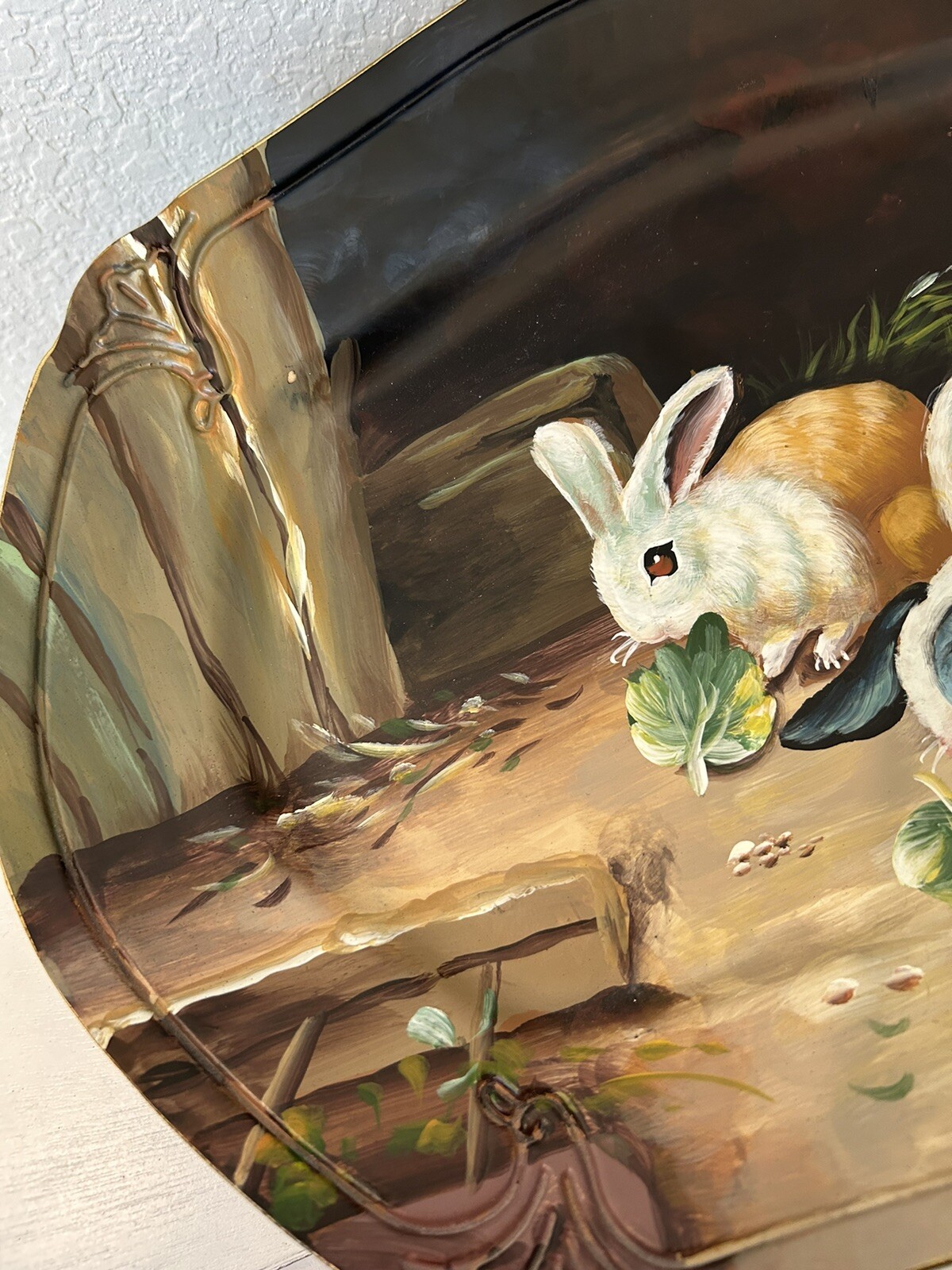 Bunny Rabbit Decorative Platter Tray Tam San Designs Cornelius NC HandPainted gallery