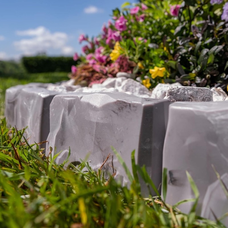 EasyFlex No-Dig Landscape Edging W Anchor Spikes 2.7" Tall 15 Ft Long SLATE GREY gallery