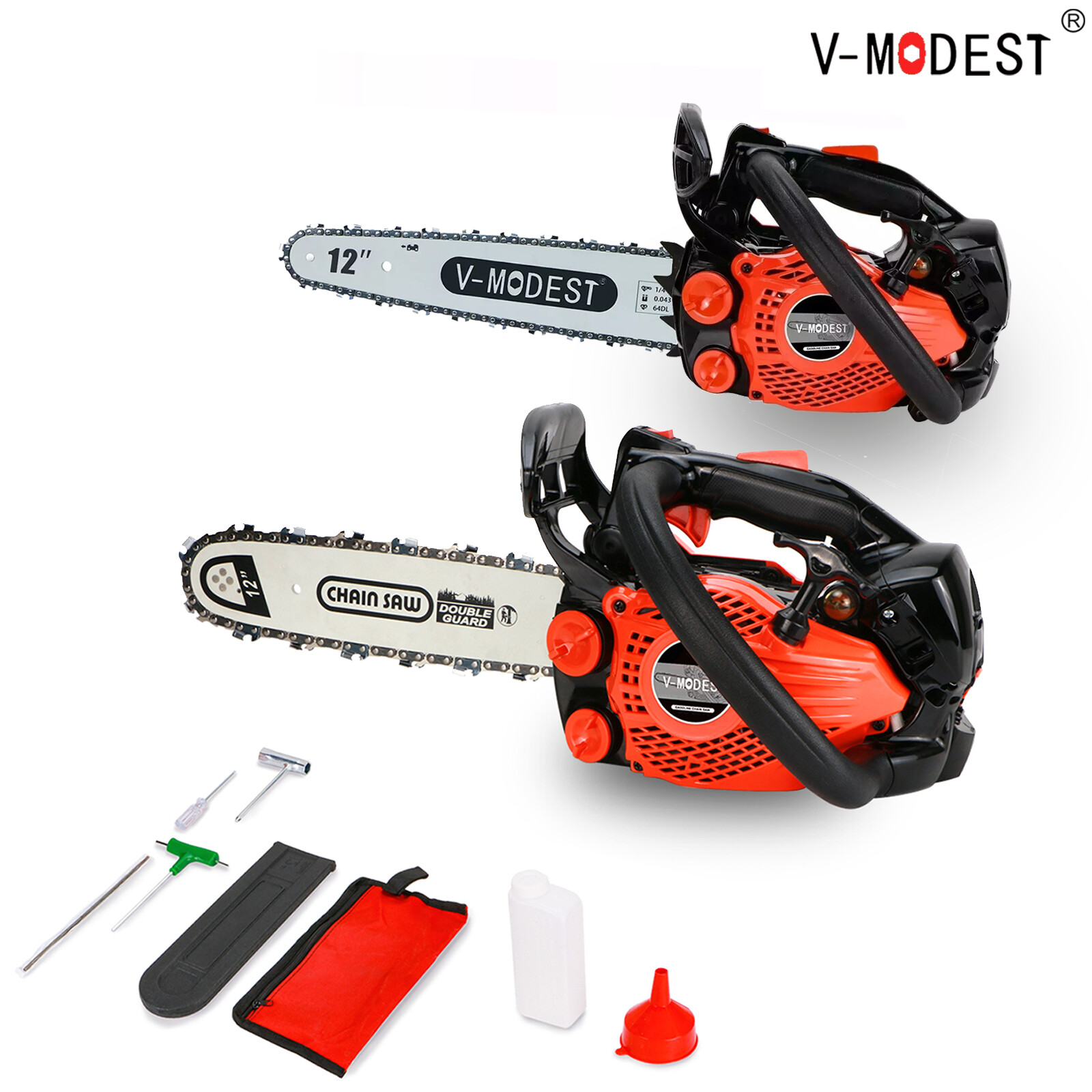 V-MODEST 12 INCH Bar NEW 2511 Top Handle Gas Chainsaw 25cc 2-Stroke Climbing Saw gallery