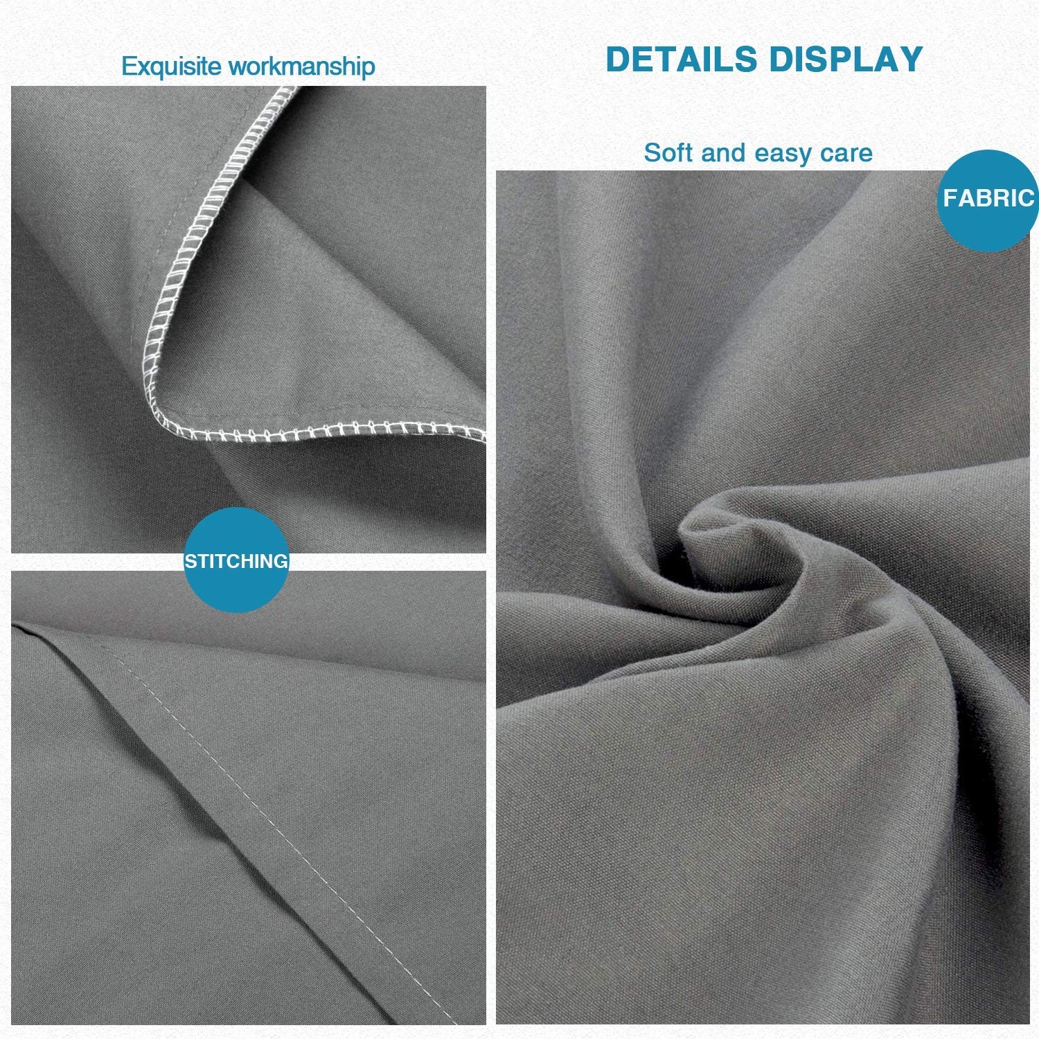 Super Soft Microfiber 20x54 Dark Grey Body Pillow Cover - Wrinkle & Stain Resist gallery