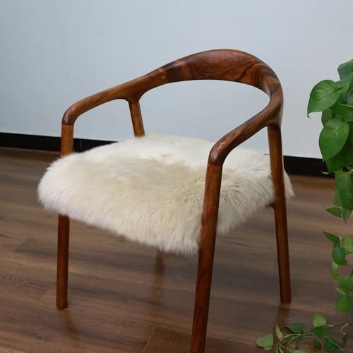 New Zealand Natural Wool Square Cushion Soft 18x18 Inch 1 Cream Coffee gallery