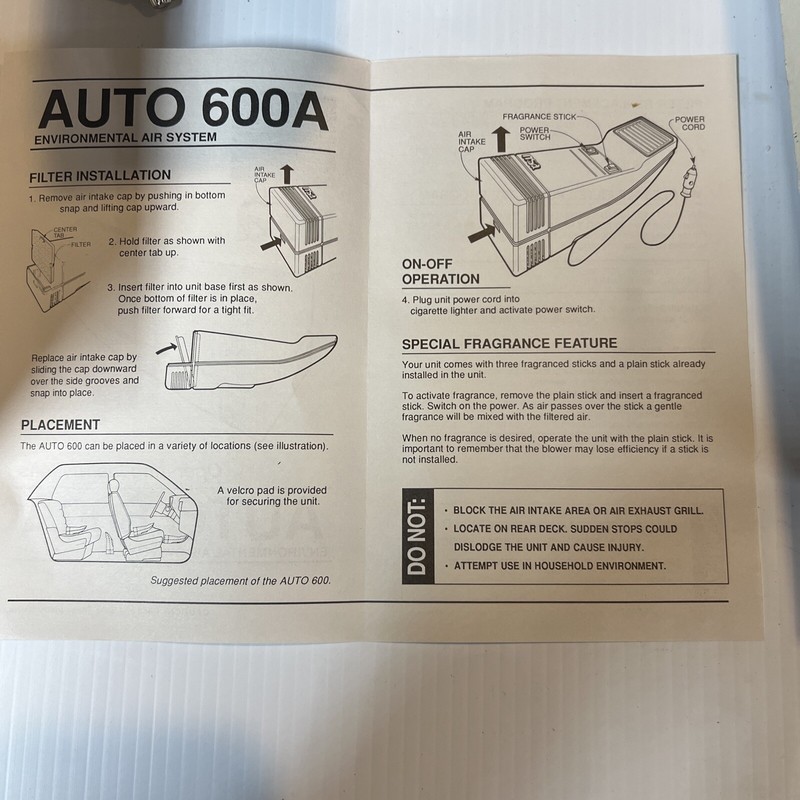 NSA ~ AUTO 600 ENVIRONMENTAL AIR SYSTEM New Sealed gallery