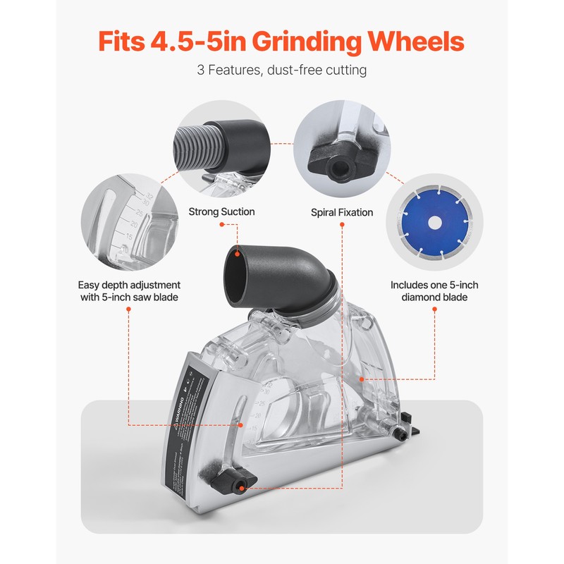 Cutting Dust Shroud for Angle Grinders 4-5 in with 5 in Grinding Wheel gallery