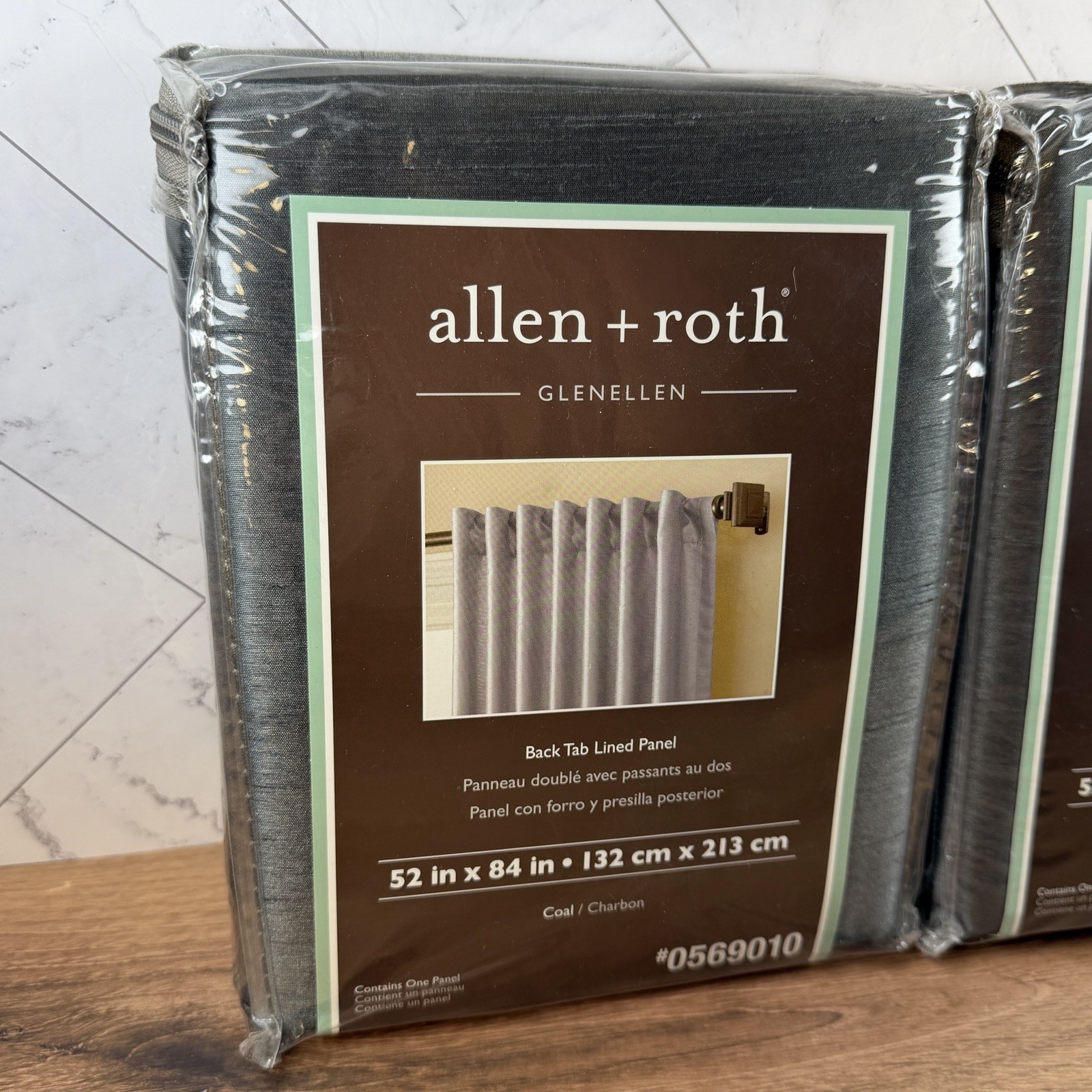 Allen + Roth 52” X 84” Coal Back Tab Lined Curtain Panels Set of 2 NEW #0569010 gallery