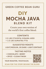 Mocha Java DIY Green Coffee Kit – 5 lb Total (Harrar + Sumatra) | Unroasted Bean