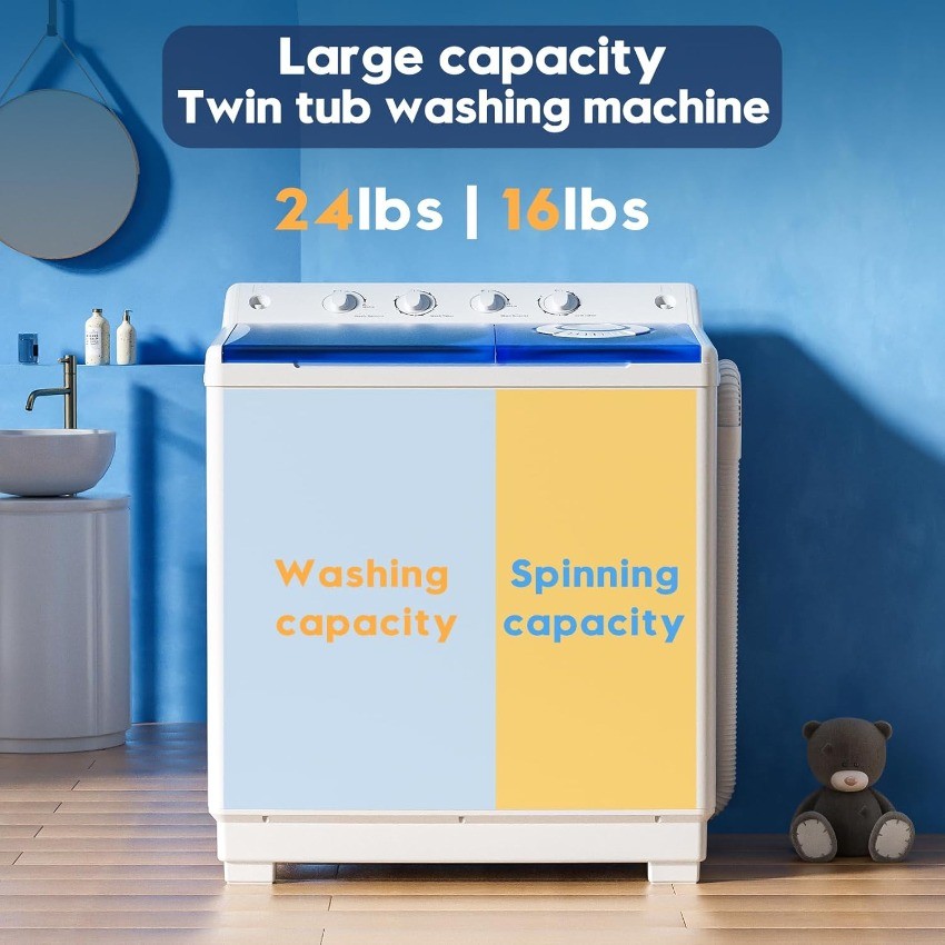 Auertech Portable Washing Machine, 40lbs Twin Tub Washer Mini Compact bargain gallery