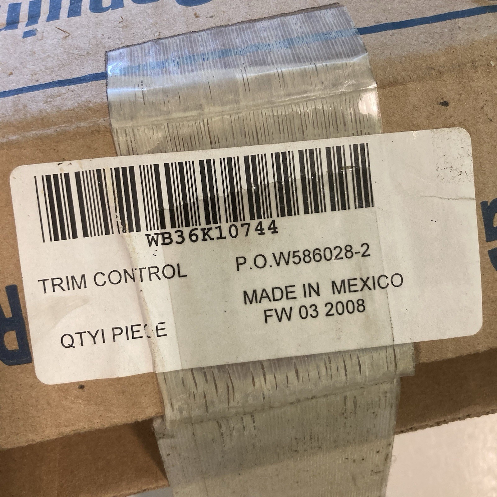 WB36K10744 TRIM CONTROL, GE Part For Convection Oven White gallery