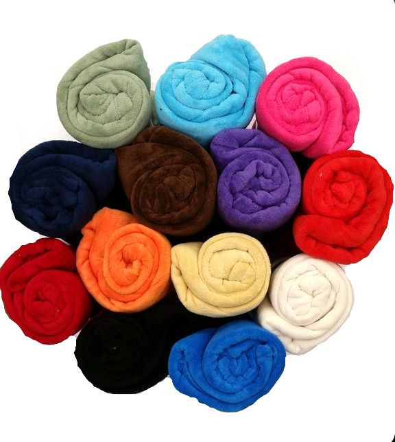 Super Soft Luxurious Plush Fleece Throw Blanket Light 14 Solid Colors 50" x 60" gallery