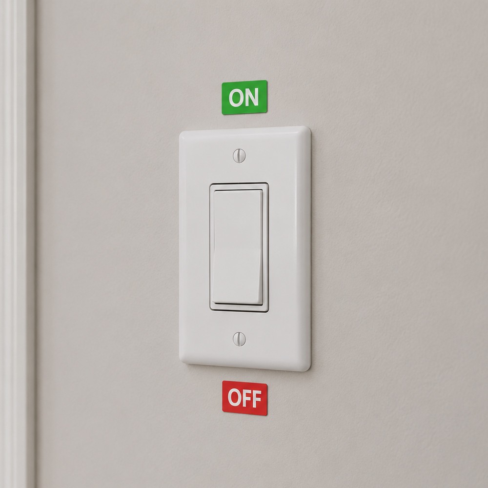 ON OFF Light Switch Stickers Vinyl Decals Garage Door Labels 8-Pack 1.5in x 1in gallery