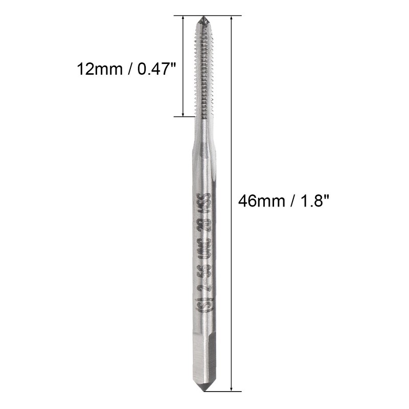2pcs Machine Taps 2-56 UNC Thread Pitch 2B Class 3 Flutes High Speed Steel gallery