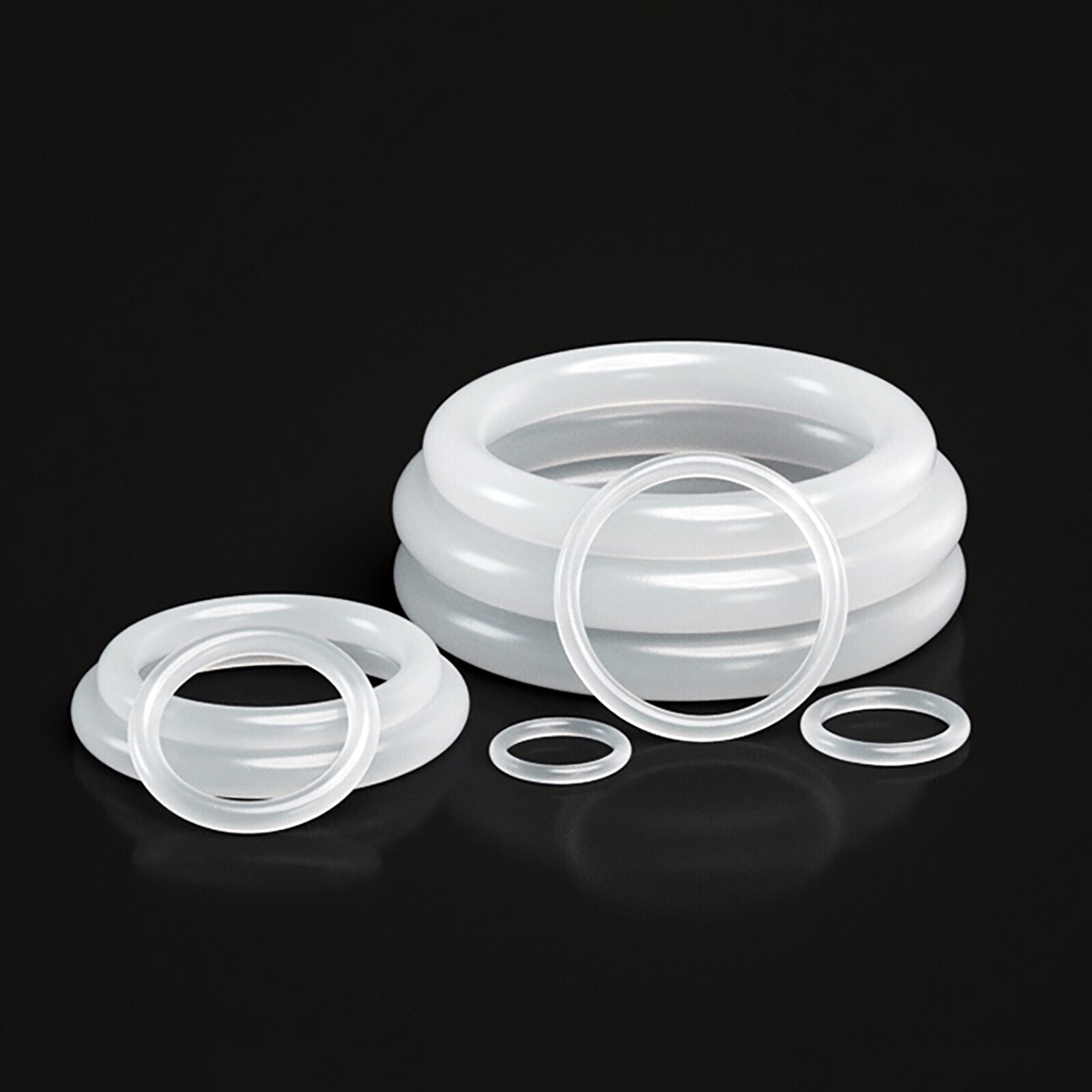 Food Grade O-Ring 2mm Cross Section , 5mm-90mm OD Clear Silicone Rubber O Rings gallery