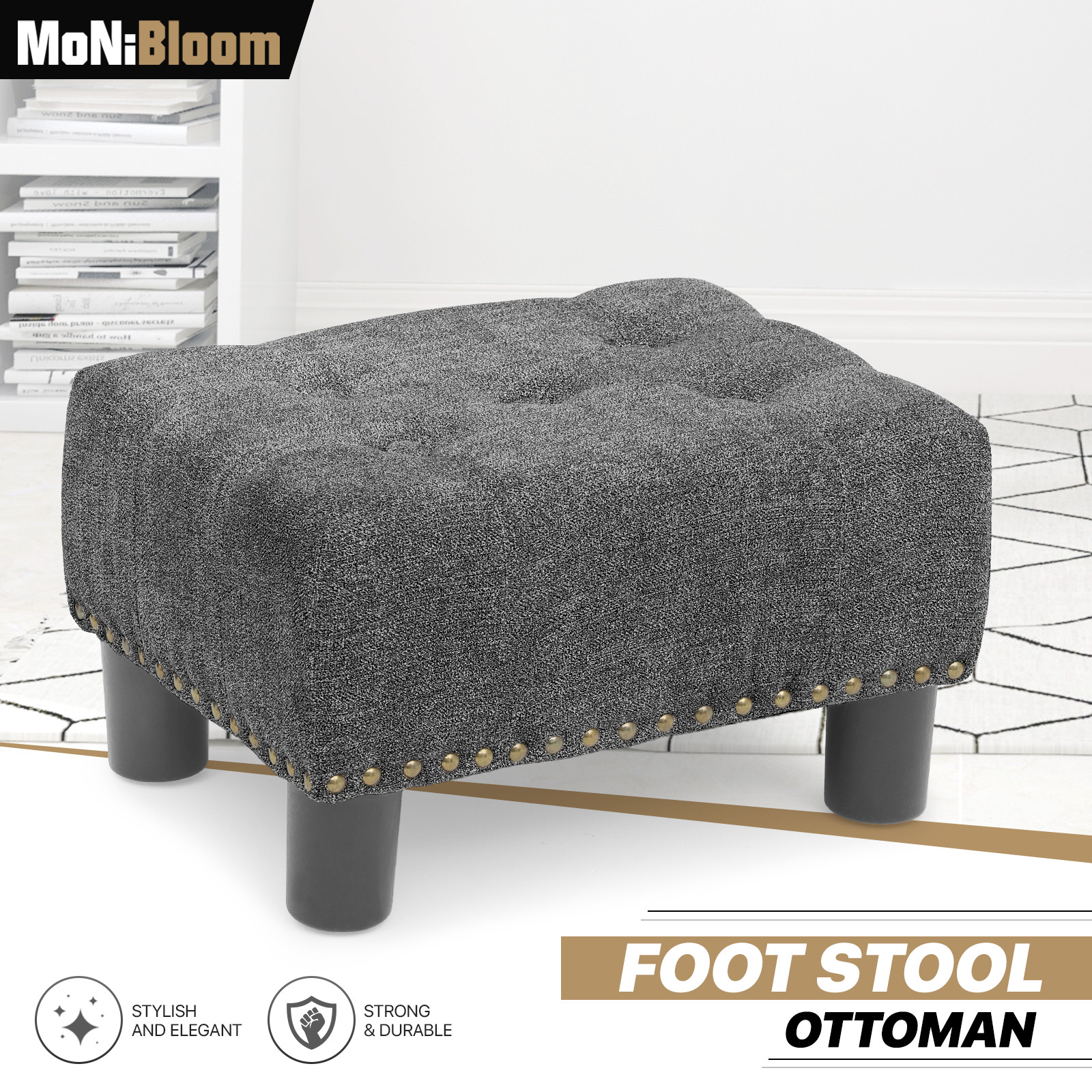 [OPEN BOX] 15" Ottoman Tufted Modern Upholstered Rectangular Lift Top Footstool gallery