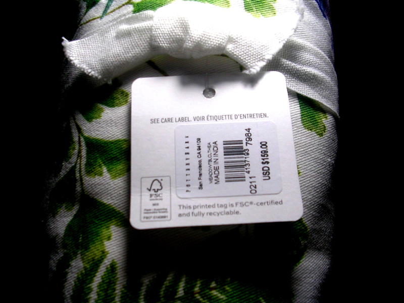 POTTERY BARN SPRING MEADOW TABLECLOTH 100% COTTON TWILL 70X108 INCHES NEW/WTAGS gallery