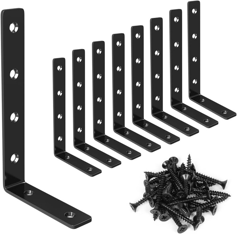 8 Pack Shelf Bracket, 5" x 3" L Brackets for Shelves, Heavy Duty Stainless Steel gallery
