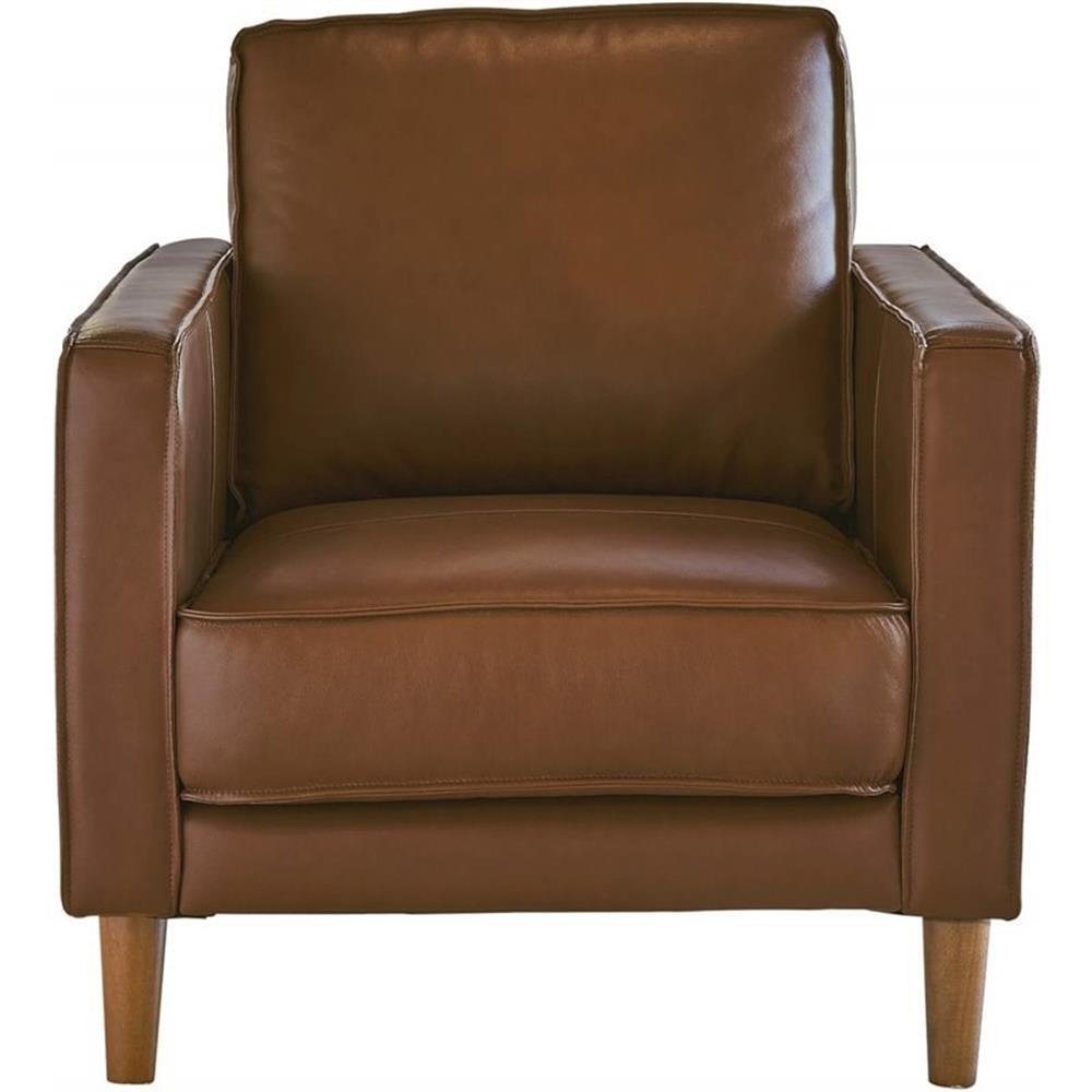 Sunset Trading Prelude 32" Contemporary Top-Grain Leather Armchair in Chestnut gallery