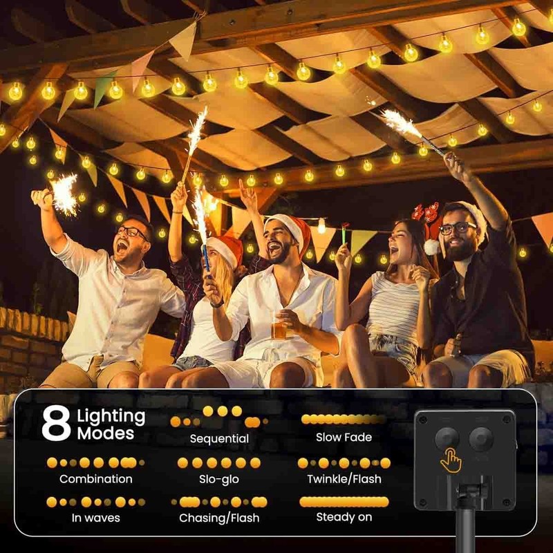 Outdoor Solar String Lights, 2 Pack 50 LED 23ft 8 Modes for Garden Yard Decor gallery