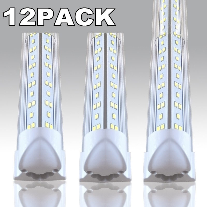 8FT LED Shop Light, v-Shape 144W Integrated LED Tube Light, Clear White, 12-48PC gallery