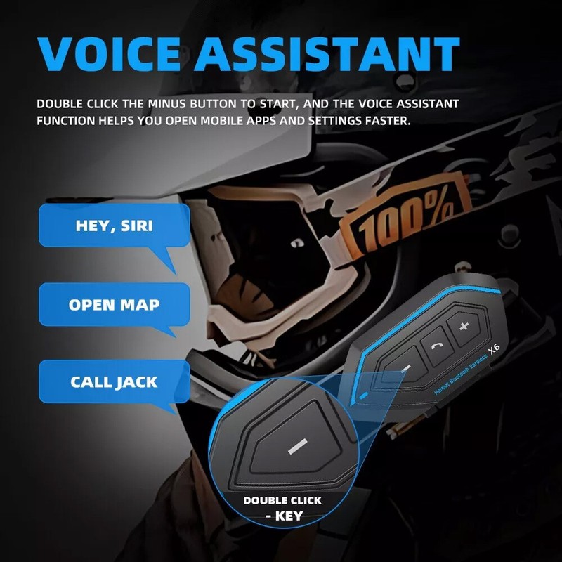 Bluetooth 5.0 Motorcycle Helmet Headset Wireless Motorbike Hands-free Waterproof gallery