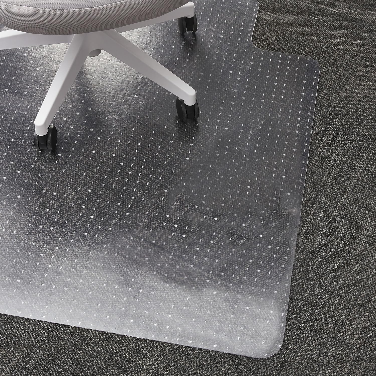 Clear Office Chair Mat Low Profile Lip Extended Flat Pile Carpet for Desk gallery