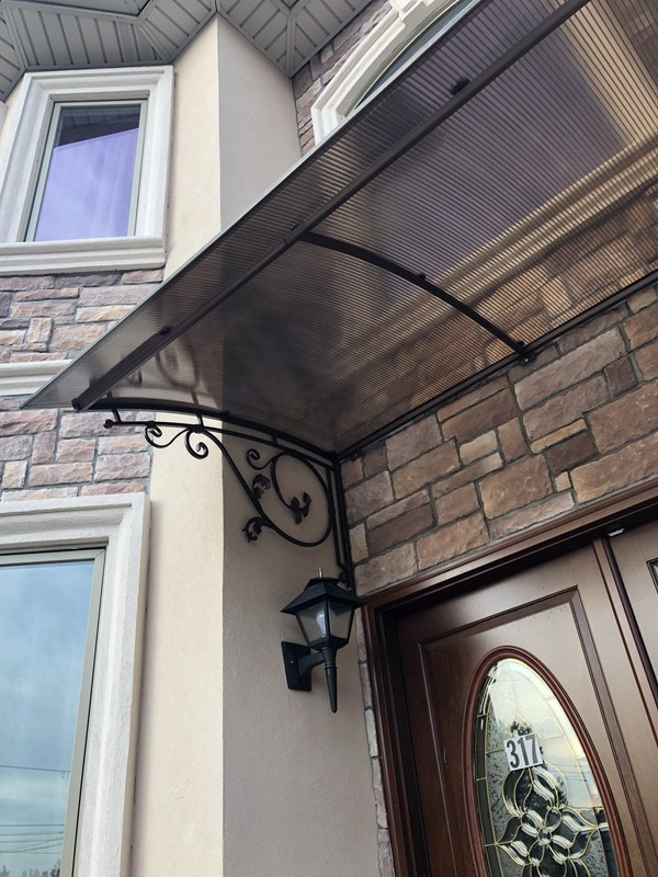 Homenetics Steel Canopy Awning Window/Door, UV Protection Polycarbonate cover gallery