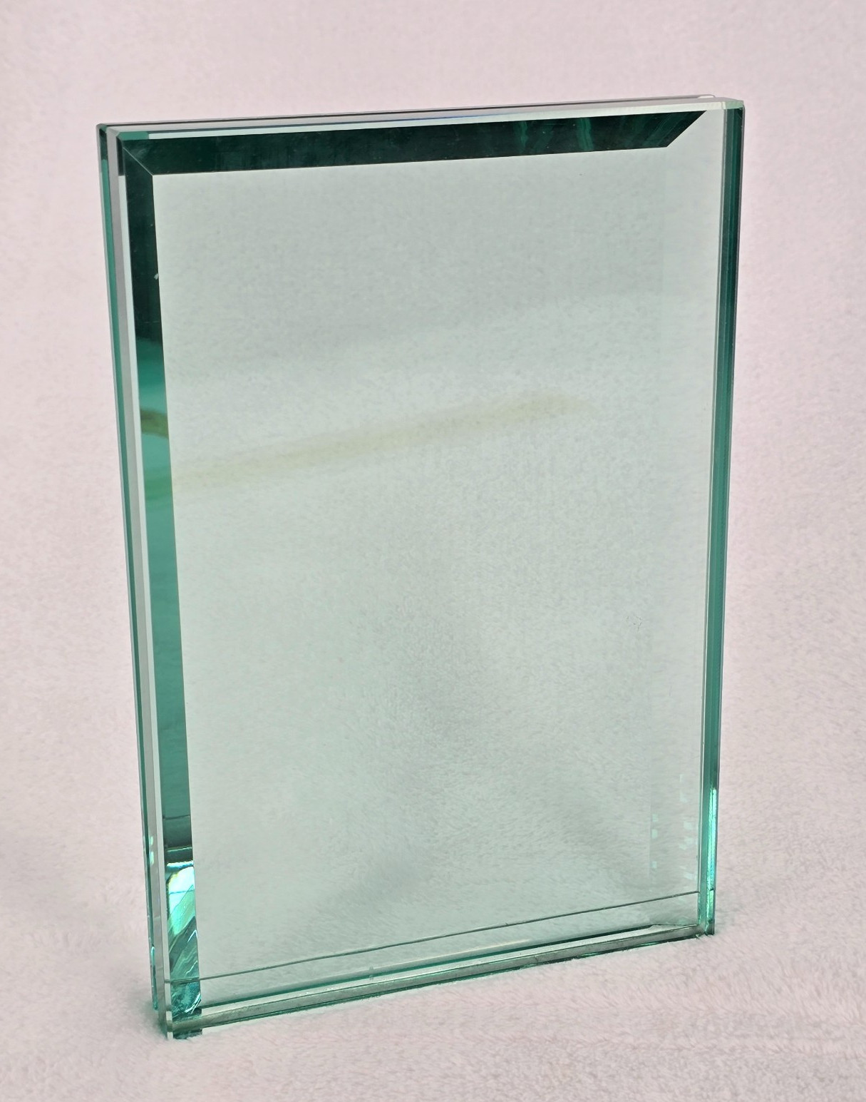 Frameless Modern Glass Photo Frame Holds 5x7 Freestanding Thick Heavy 3 lbs gallery