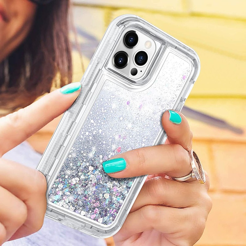 For iPhone 7 8 Plus XR Pro Max 11 12 13 14 Liquid Glitter Shockproof Case Cover gallery