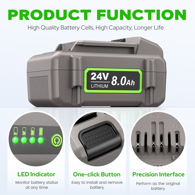 24V 8Ah Replacement Battery for Flex FX0221-1 Compatible with Flex Cordless Tool gallery