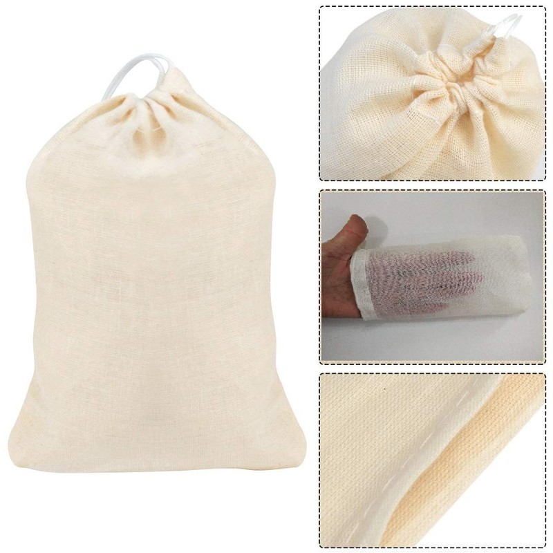 100Pcs Cotton Drawstring Bags, Reusable Muslin Bag Natural Cotton Bags with Draw gallery