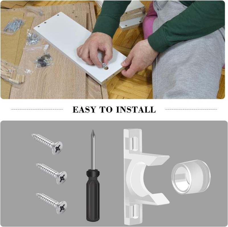 8Sets False Front Cabinet Clips Drawer Repair Kit Sink Tip Out Tray with Tool gallery