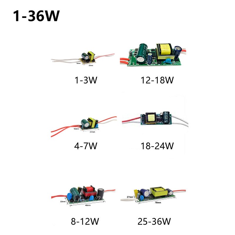 Led driver adapter power supply IC transformer 1-36W 1-3W 10W 30W 50W DIY DC12V gallery