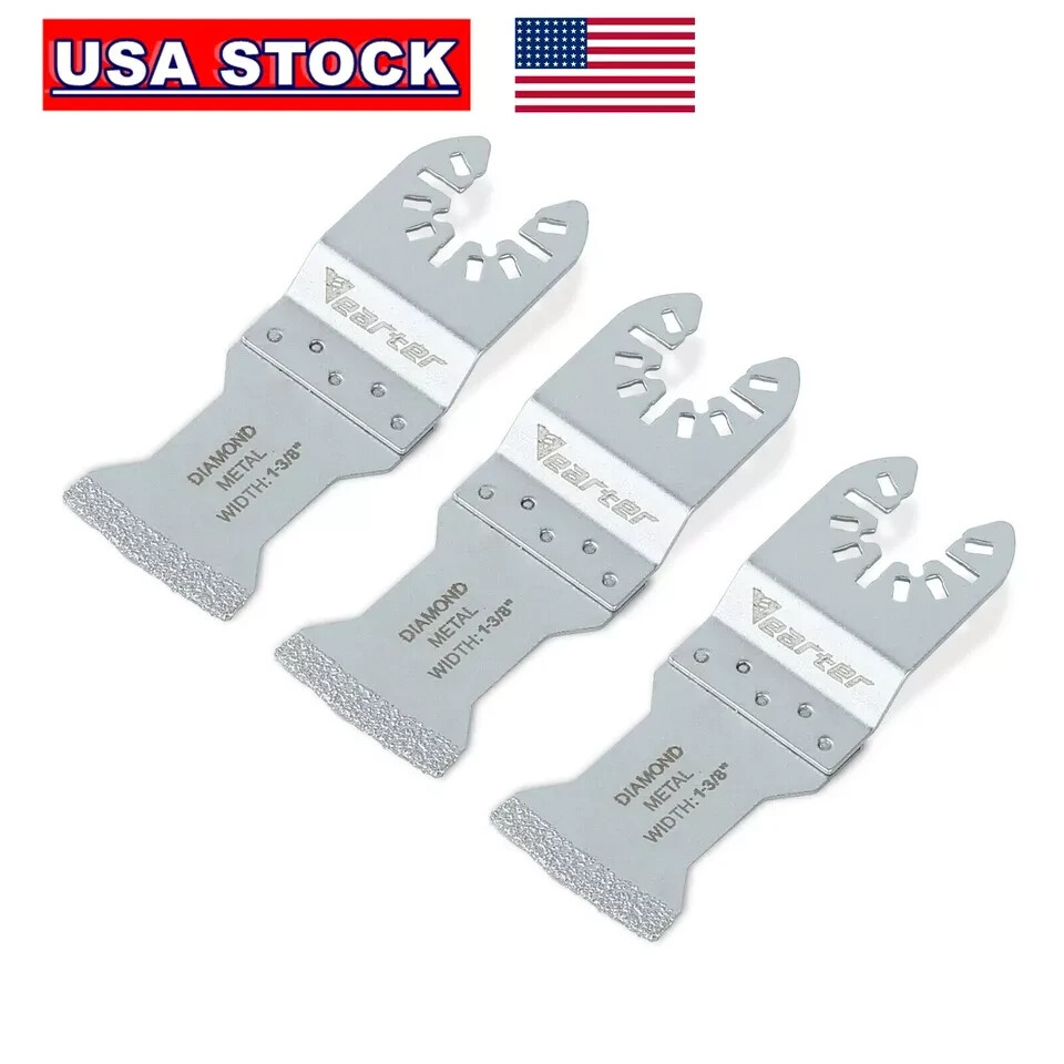 3PCS 34mm Oscillating Multitool Saw Blade Universal Diamond Grit Grout Removal