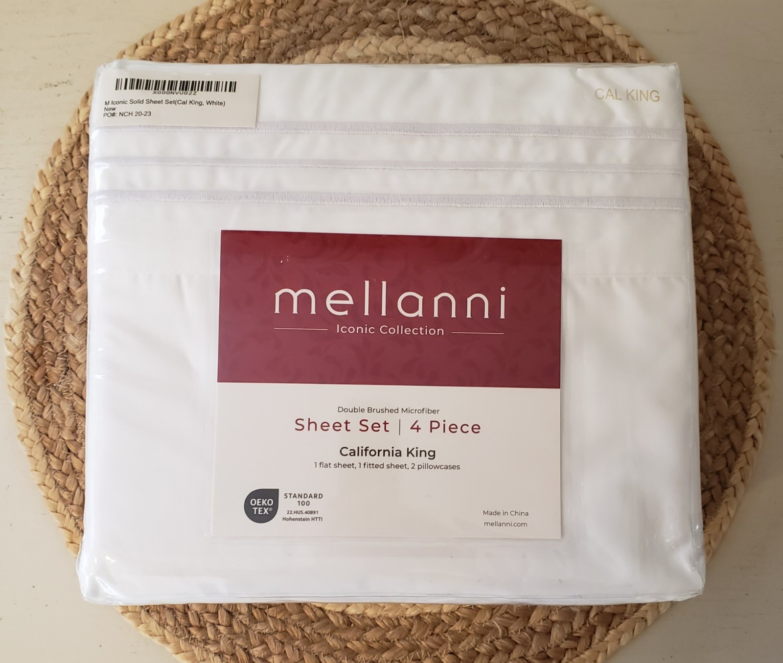 Mellanni California King Sheets Set 4 PC Iconic Collection Bedding Sheets White gallery