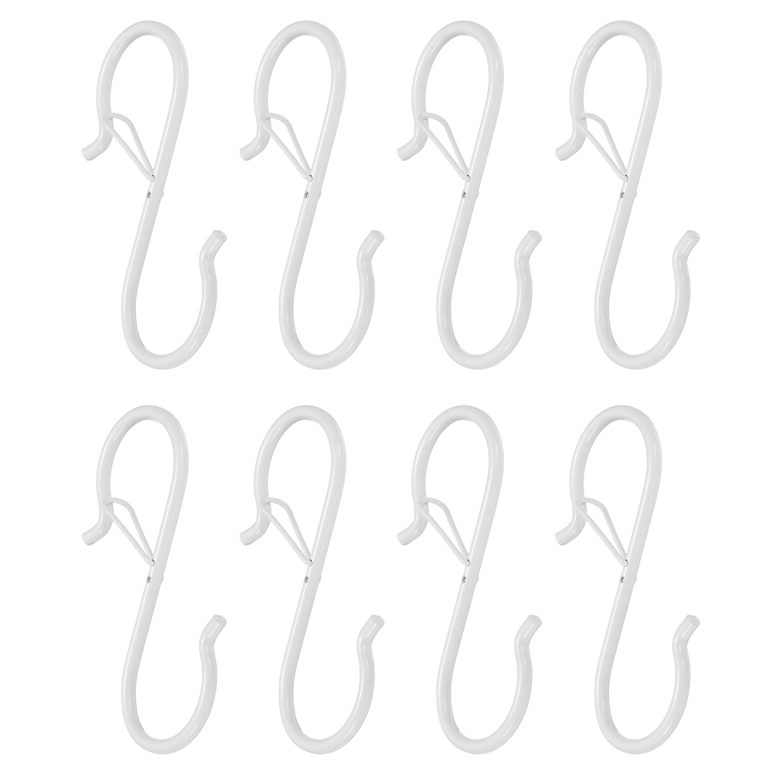 8pcs S Hooks 3.5 Inch S-shaped Hook with Safety Buckle for Hanging White gallery
