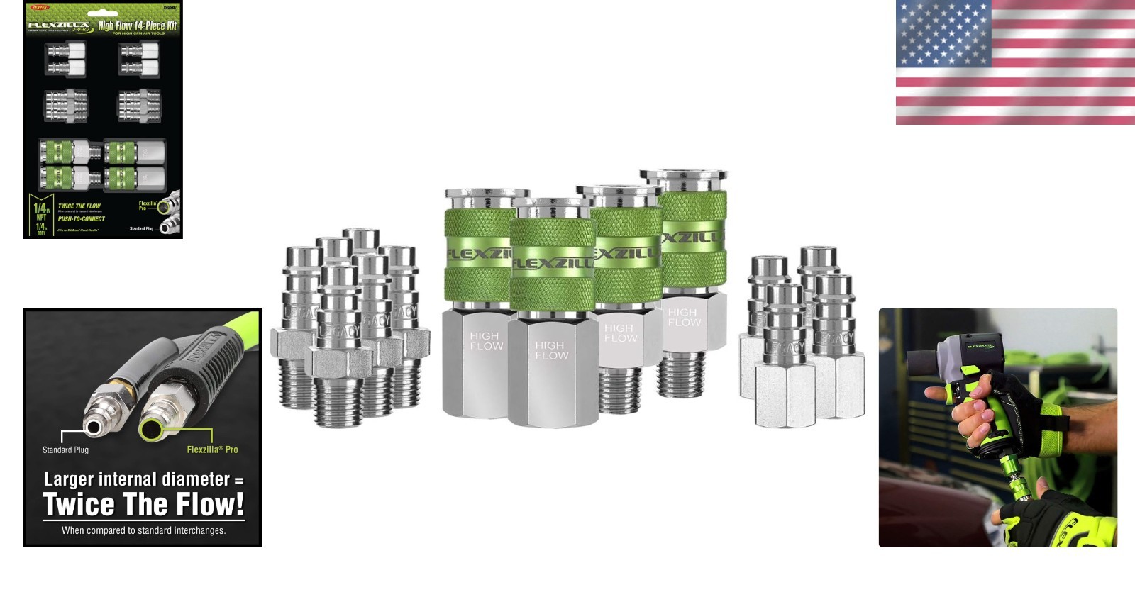 High Flow Performance Coupler & Plug Kit - 1/4" NPT, Easy Push-to-Connect System gallery