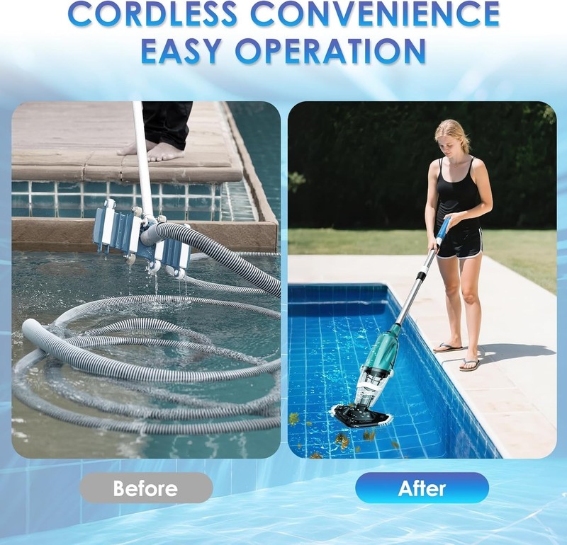 Rechargeable Handheld Pool Vacuum Cleaner 75Min Suction Leaf Sand Hot Tubs gallery