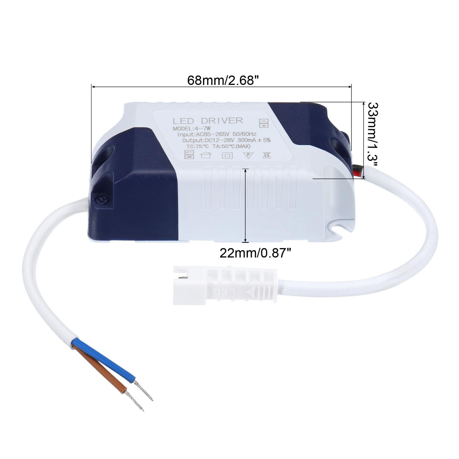 4-7W 300mA LED Driver AC 85-265V Output 12-28V DC Male Connector Transformer gallery