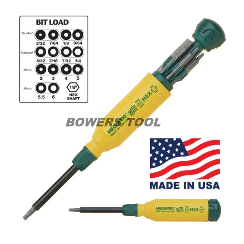 Megapro Hex Multi Bit Screwdriver 15in1 151HX 2-6mm 3/32-1/4 Hex Key Wrench Bit gallery